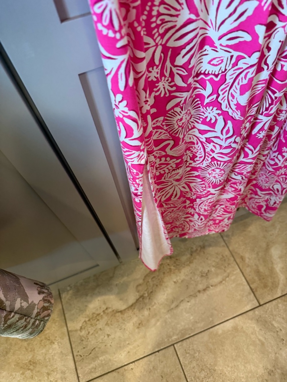 Lilly Pulitzer Hot Pink & White Floral Shift Top - Picture 4 of 5